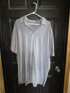 Men's Light Gray Short-Sleeve Polo Shirt Size 3XLT